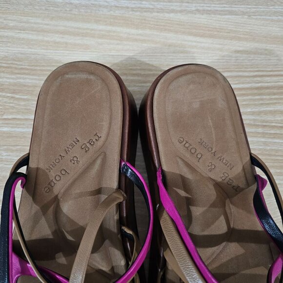 Rag & Bone Logan Platform Sandal Womens EU 38 Fuschia Pink Leather Strappy NEW - Picture 9 of 12